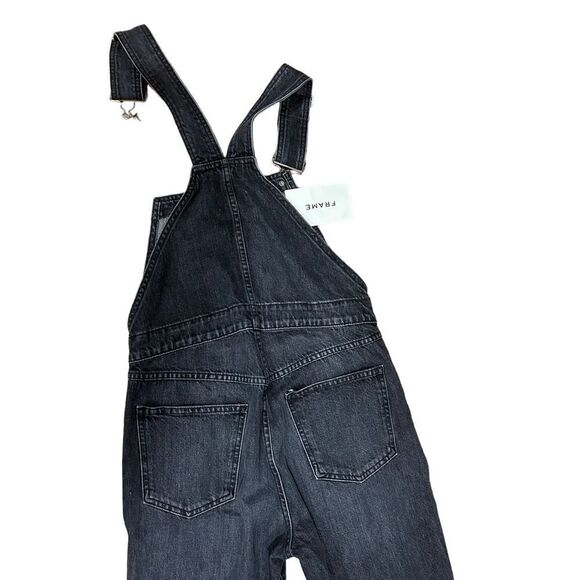 Revolve NEW Frame Denim Classic Overalls in Color Blackwater (Missing Button) - Picture 8 of 14